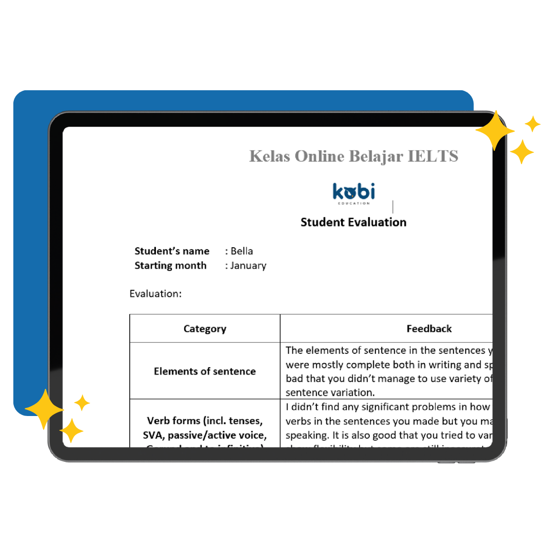 Evaluasi akhir belajar yang di dukung komprehensif feedback dan rekomendasi improvement