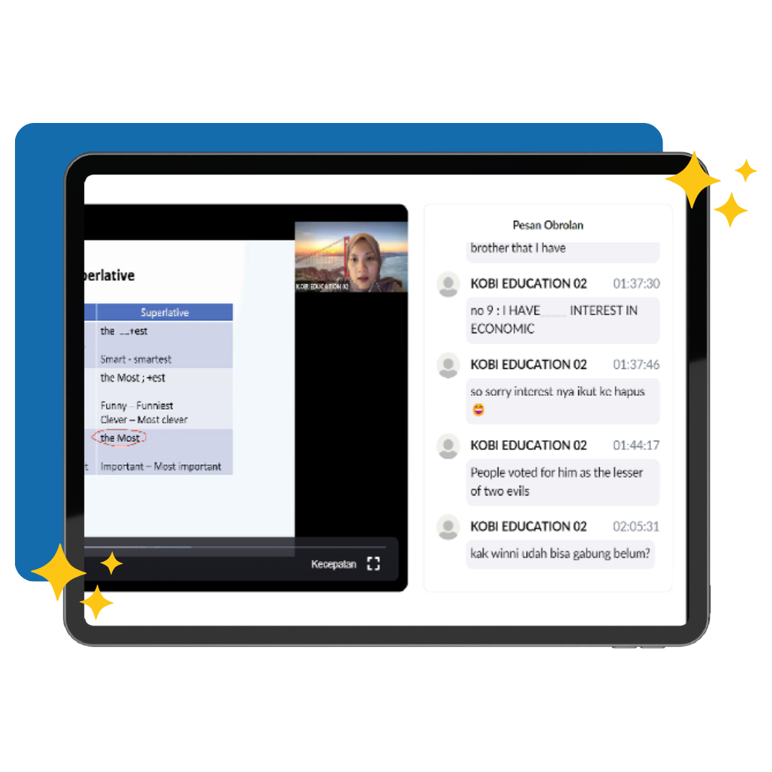 Mereview kembali materi di kelas melalui recording